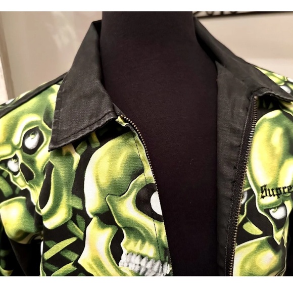 Supreme 18ss Skull Pile Demim Jean Work Jacket Mens Size: Medium NWOT  Rare Find - Picture 8 of 12